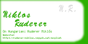 miklos ruderer business card